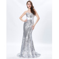 Grace Karin Strapless Sweetheart Neckline Long Mermaid Women's Special Occasion Sexy Silver Prom Dresses CL4409-4
